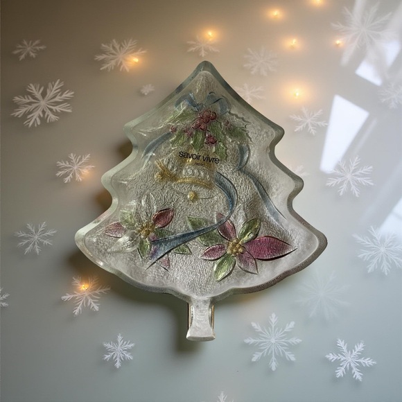Savoir Vivre Tree Platters (Set of 2) – Holiday Glass Tableware - Picture 1 of 5
